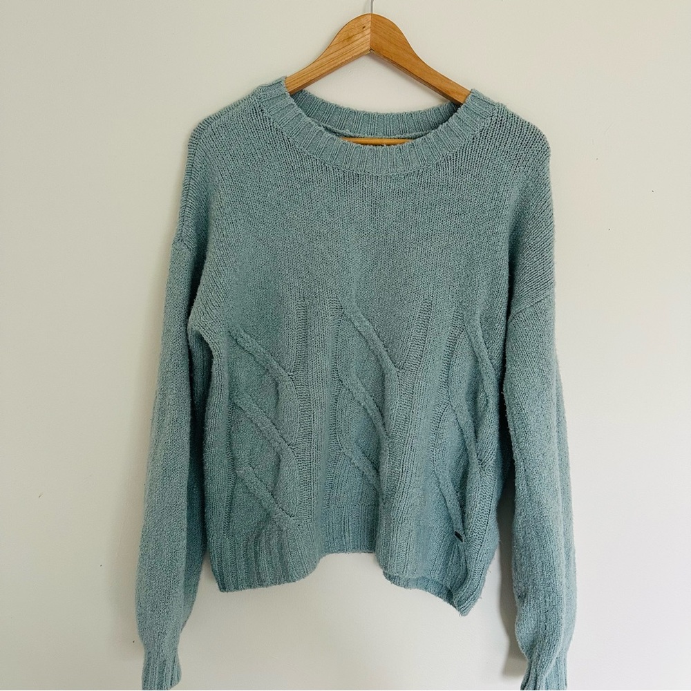 Hollister | Women’s Long Sleeve Sweater Light Blue Balloon Sleeve Soft